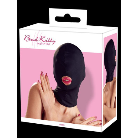 Cagoule noire opaque avec ouverture bouche TU Bad Kitty
