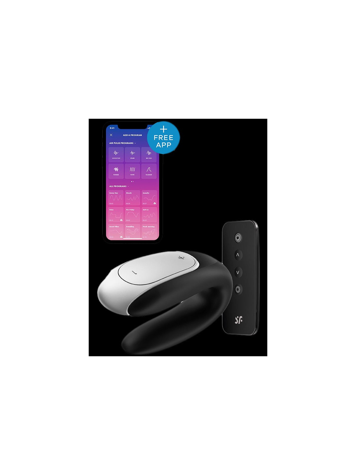 Vibromasseur USB Connecté  Double Fun Noir