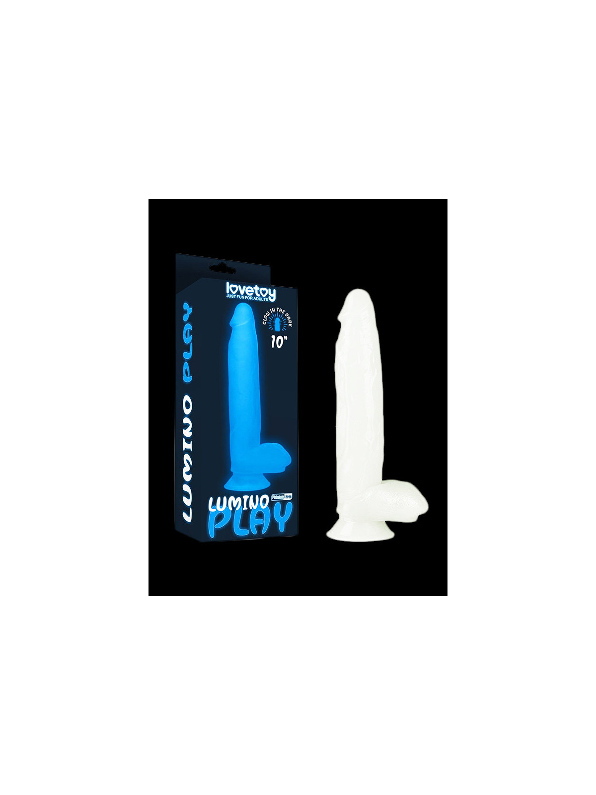 Gode ventouse avec testicules Lumino Play 25.5 cm Lovetoy