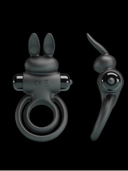 Cockring Vibrant Double Pénis Ring III Black Pretty Love