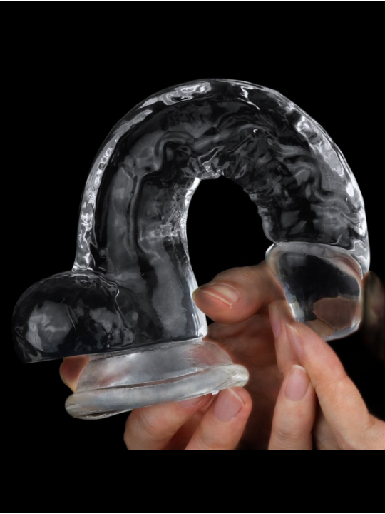 Gode Ventouse avec Testicules transparent 7.5" Lovetoy