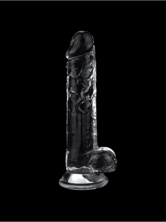 Gode Ventouse avec Testicules transparent 7.5" Lovetoy