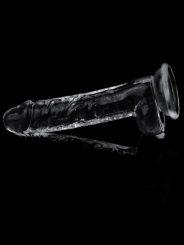 Gode Ventouse avec Testicules transparent 7.5" Lovetoy
