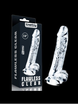 Gode Ventouse avec Testicules transparent 7.5" Lovetoy