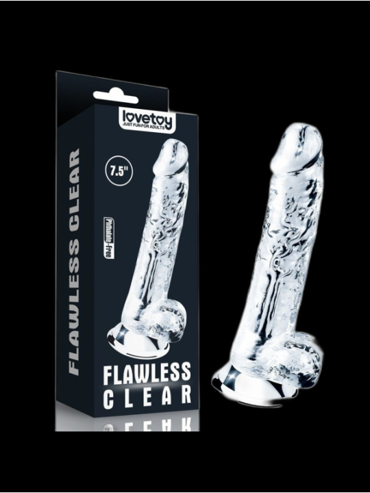 Gode Ventouse avec Testicules transparent 7.5" Lovetoy