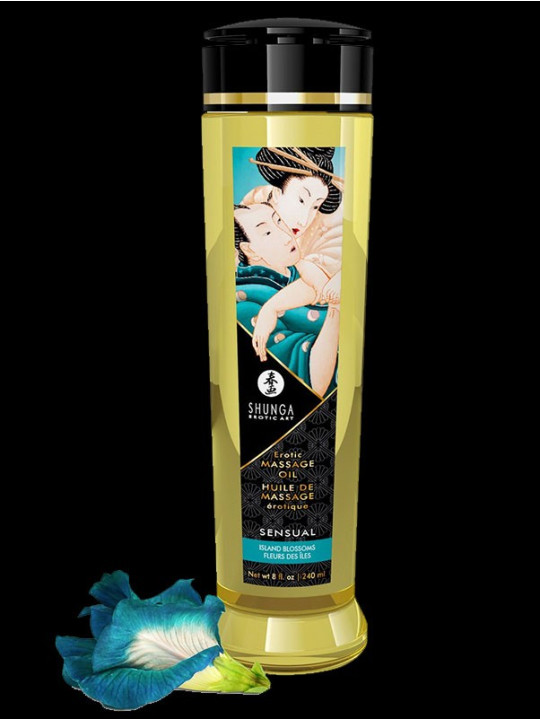 Huile de Massage Shunga Sensual saveur Fleurs des Iles 240 ml