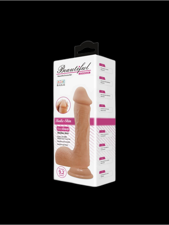 Gode ventouse avec testicules 23,4 cm Beautiful Johnson