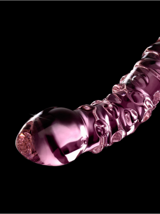 Double Gode en verre Rose Icicles n° 55