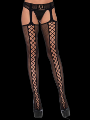 Bas à lacets avec couture arrière noirs