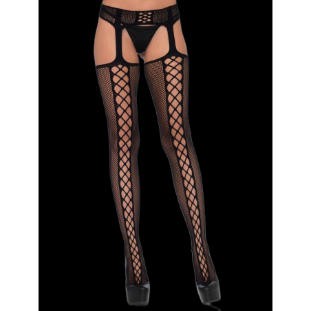 Bas à lacets avec couture arrière noirs