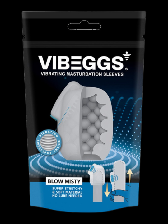 VIBEGGS - Blow Misty - Manchon de masturbation vibrant blanc
