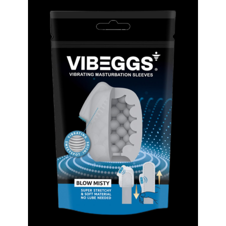 VIBEGGS - Blow Misty - Manchon de masturbation vibrant blanc