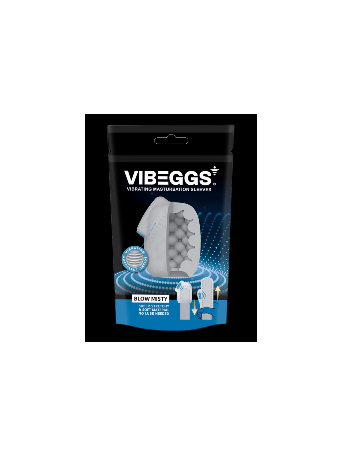 VIBEGGS - Blow Misty - Manchon de masturbation vibrant blanc