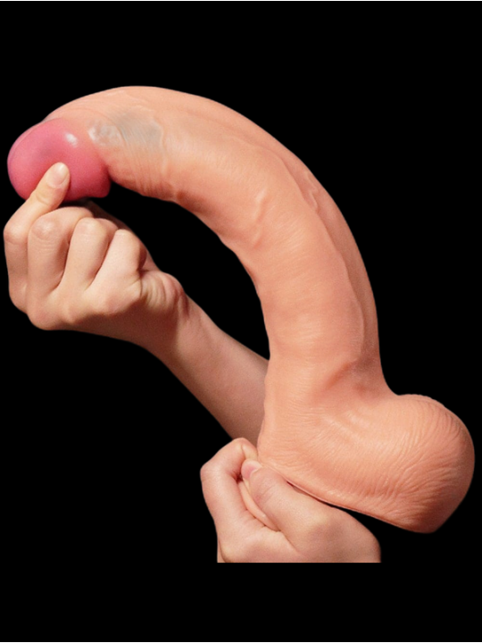 Gode ventouse 12" Dual Layered Platinum Silicone Cock 1 Lovetoy