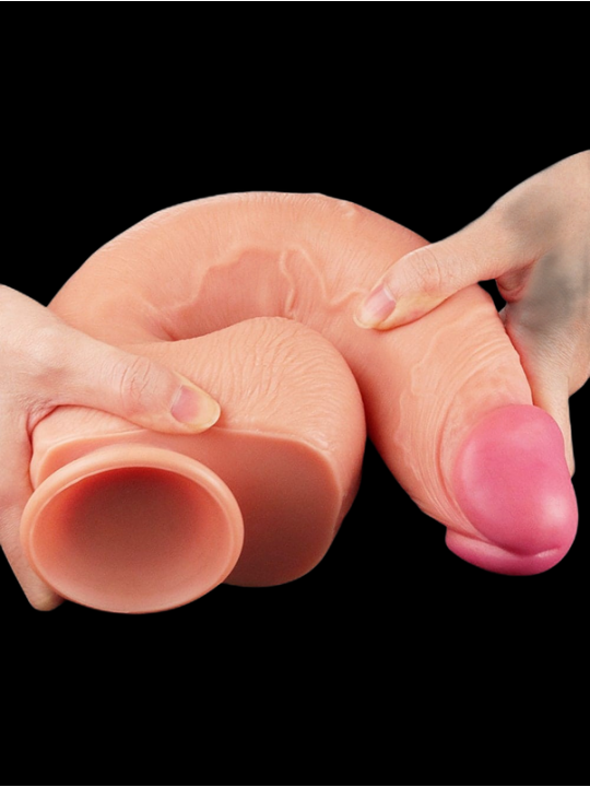 Gode ventouse 12" Dual Layered Platinum Silicone Cock 1 Lovetoy