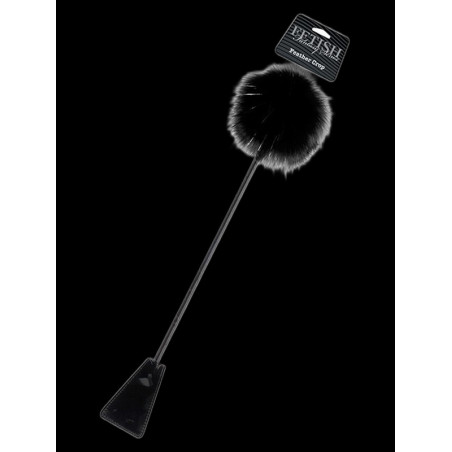 Cravache avec plumeau Noire 50cm FETISH