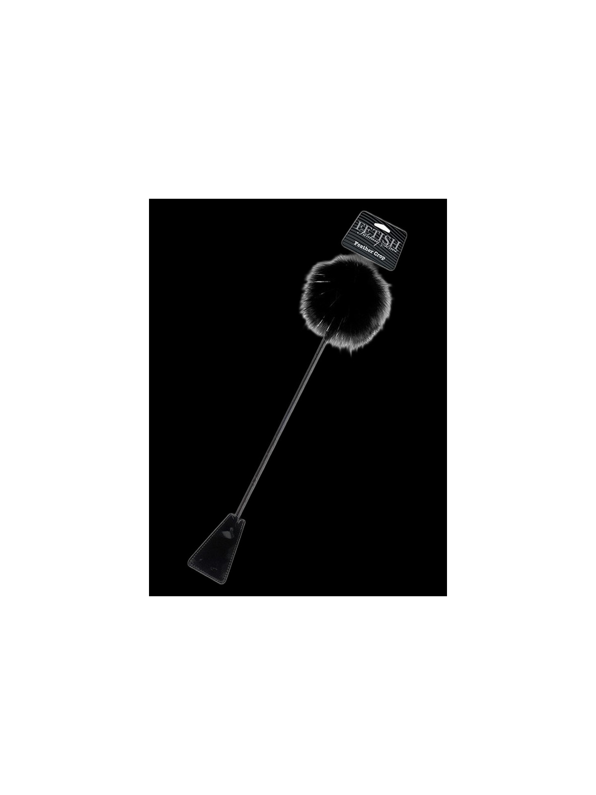 Cravache avec plumeau Noire 50cm FETISH