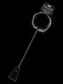 Cravache avec plumeau Noire 50cm FETISH