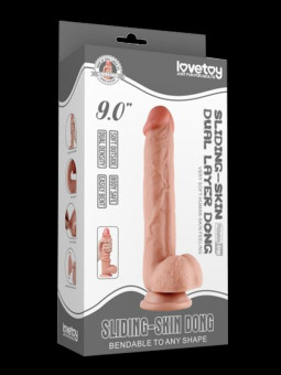Gode ventouse avec testicules Slinding Skin 9 LOVETOY