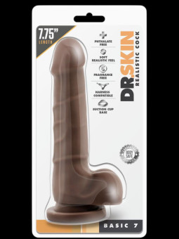 Gode ventouse avec testicules Basic Up 7.75 DR SKIN 14x3.5cm.