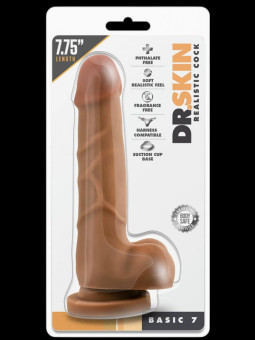 Gode ventouse avec testicules Base Up 7.75 DR SKIN 14x3.5cm