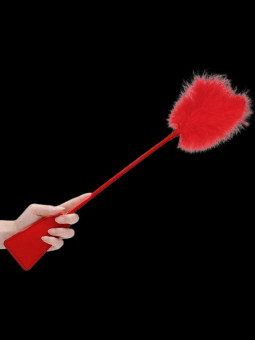 Cravache et Plumeau Rouge 43cm OUCH
