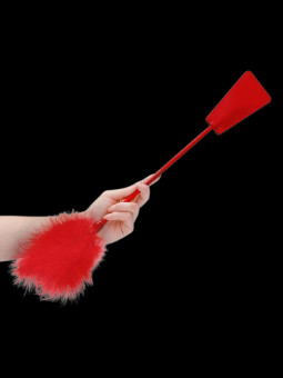 Cravache et Plumeau Rouge 43cm OUCH